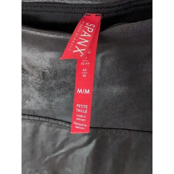 Spanx med black faux leather pull on leggings - Picture 3 of 3